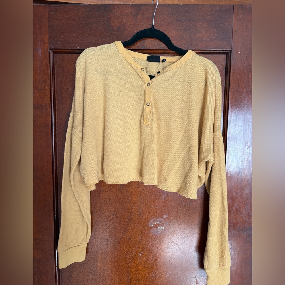 Urban Outfitters Out From Under Emmy Cropped Henley Top